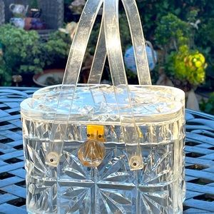 Vintage carved lucite evening bag.